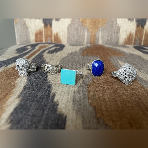 Sterling silver, 14k gold, and diamond dome ring Sz 8 - Picture 5 of 5